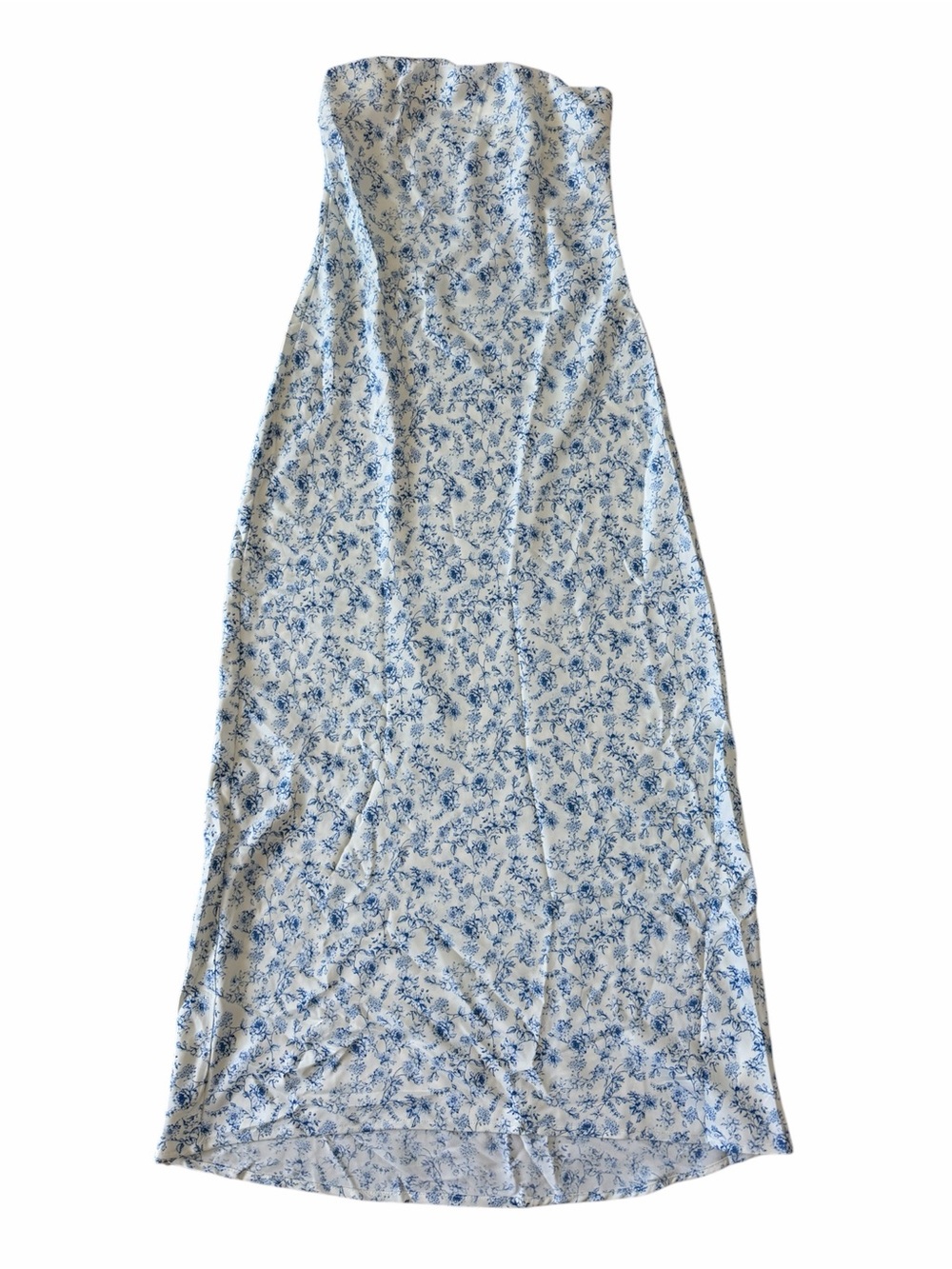 House of Harlow size XS Blue White Floral Strapless Toile Maxi Dress Boho Cottag